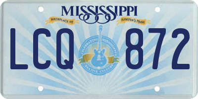 MS license plate LCQ872