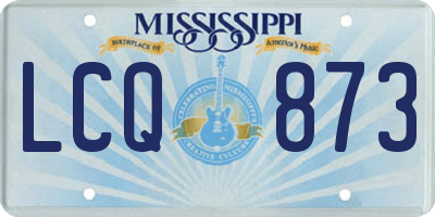 MS license plate LCQ873