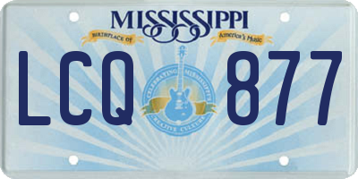 MS license plate LCQ877