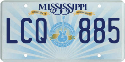 MS license plate LCQ885