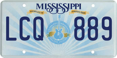 MS license plate LCQ889