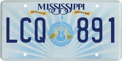 MS license plate LCQ891