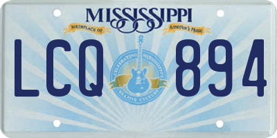 MS license plate LCQ894