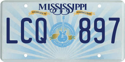 MS license plate LCQ897