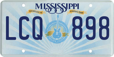 MS license plate LCQ898
