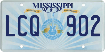 MS license plate LCQ902