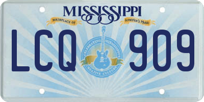 MS license plate LCQ909