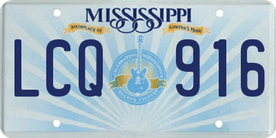 MS license plate LCQ916