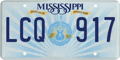 MS license plate LCQ917