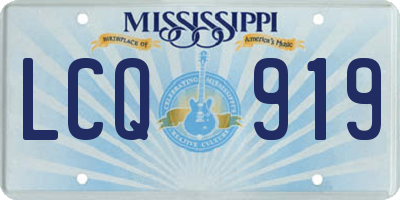 MS license plate LCQ919