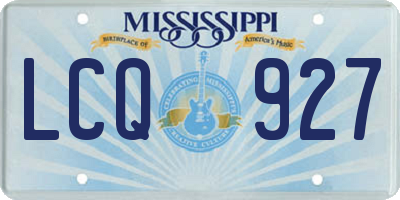 MS license plate LCQ927