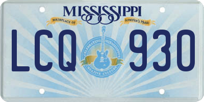 MS license plate LCQ930