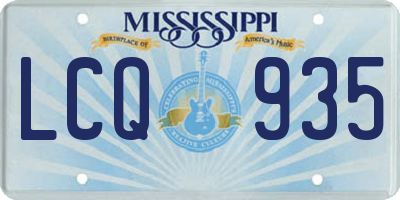 MS license plate LCQ935