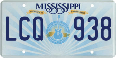 MS license plate LCQ938