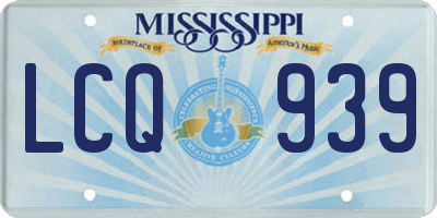MS license plate LCQ939