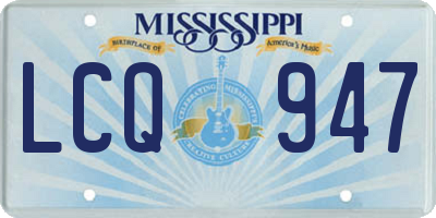 MS license plate LCQ947