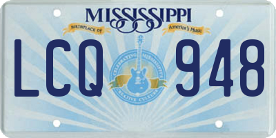 MS license plate LCQ948