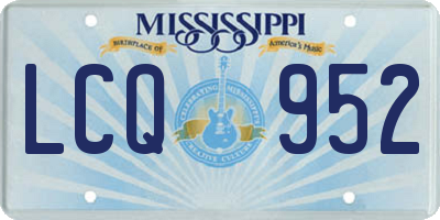 MS license plate LCQ952