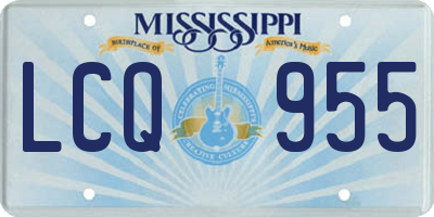 MS license plate LCQ955