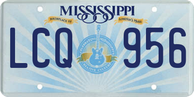 MS license plate LCQ956