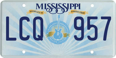 MS license plate LCQ957
