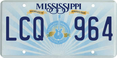 MS license plate LCQ964