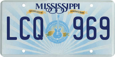 MS license plate LCQ969