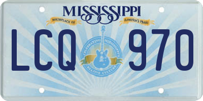 MS license plate LCQ970