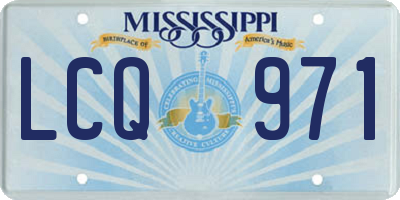 MS license plate LCQ971