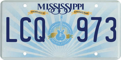 MS license plate LCQ973