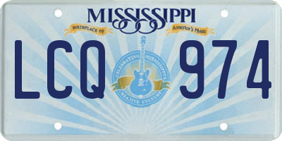 MS license plate LCQ974