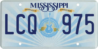 MS license plate LCQ975