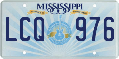 MS license plate LCQ976