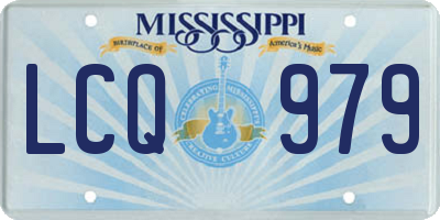 MS license plate LCQ979