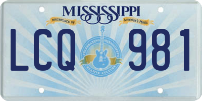 MS license plate LCQ981