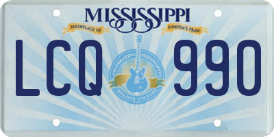 MS license plate LCQ990