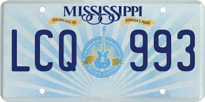 MS license plate LCQ993