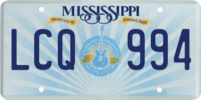 MS license plate LCQ994