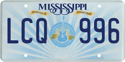 MS license plate LCQ996