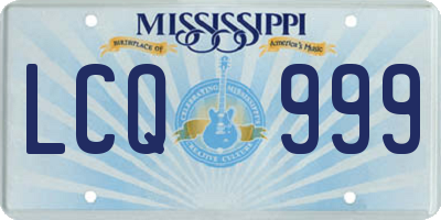 MS license plate LCQ999