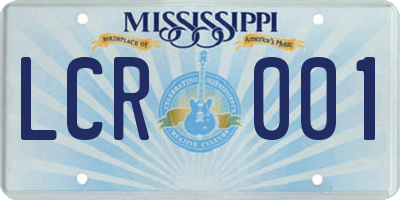 MS license plate LCR001
