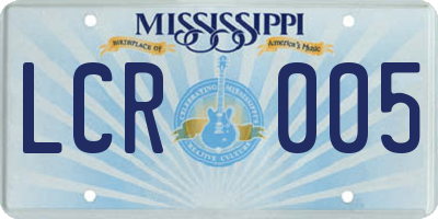 MS license plate LCR005