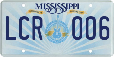 MS license plate LCR006