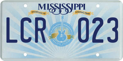 MS license plate LCR023