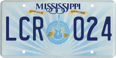 MS license plate LCR024