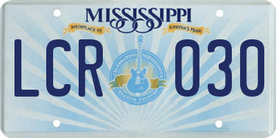 MS license plate LCR030