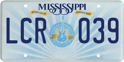MS license plate LCR039