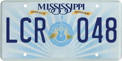 MS license plate LCR048