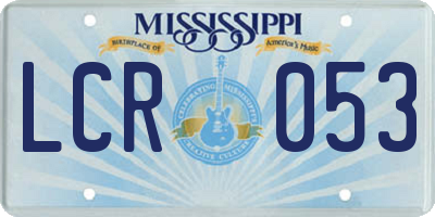 MS license plate LCR053