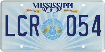 MS license plate LCR054